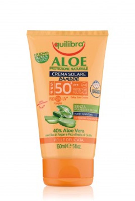 Equilibra Crema Solare Bambini SPF50 Aloe Vera 40% pelle delicata 150ml-1