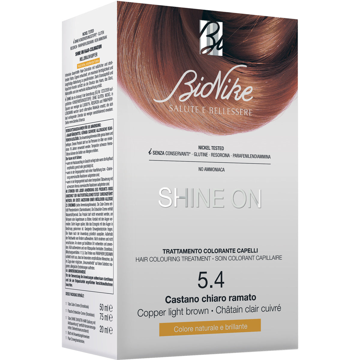 Bionike Shine On Trattamento colorante capelli 5.4 Castano Chiaro Ramato-2