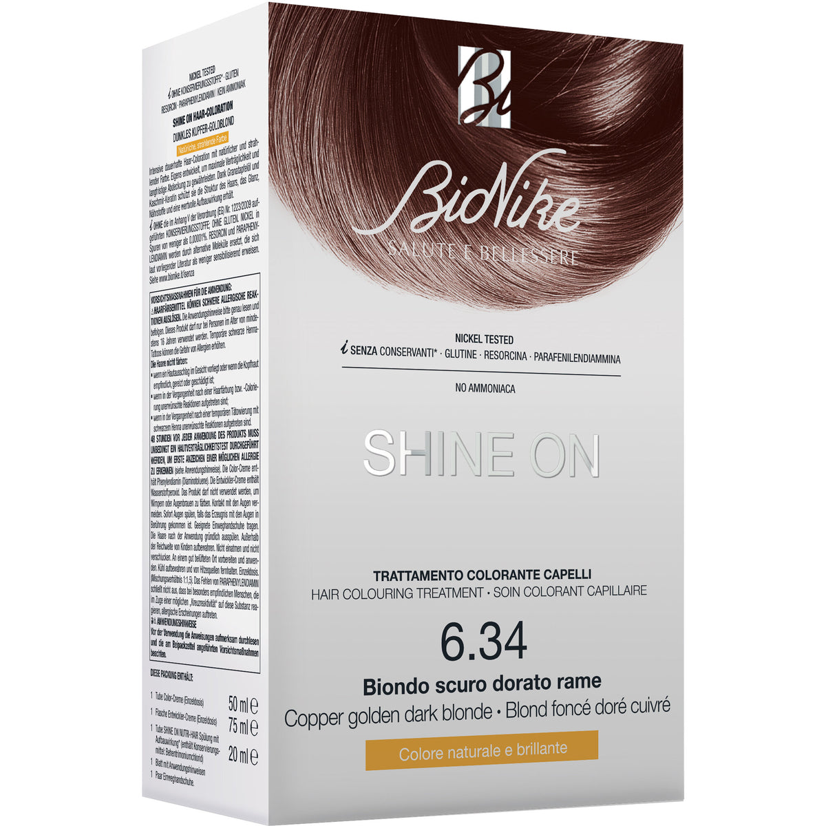 Bionike Shine On Trattamento colorante capelli 6.34 Biondo Scuro Dorato Rame-2