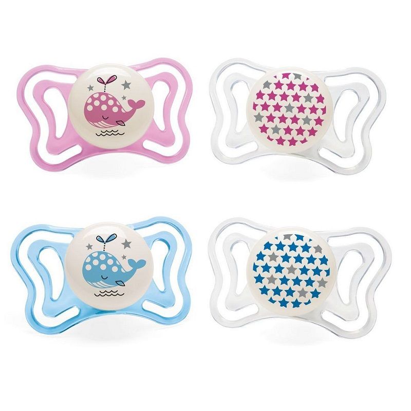 Chicco PhysioForma Light 2-6m Lumi succhietto in silicone 2 pezzi colori assortiti-0