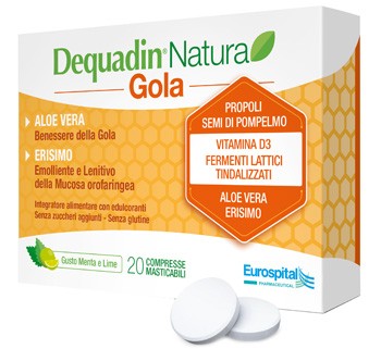Dequadin Natura Gola per il benessere della gola 20 compresse masticabili-1