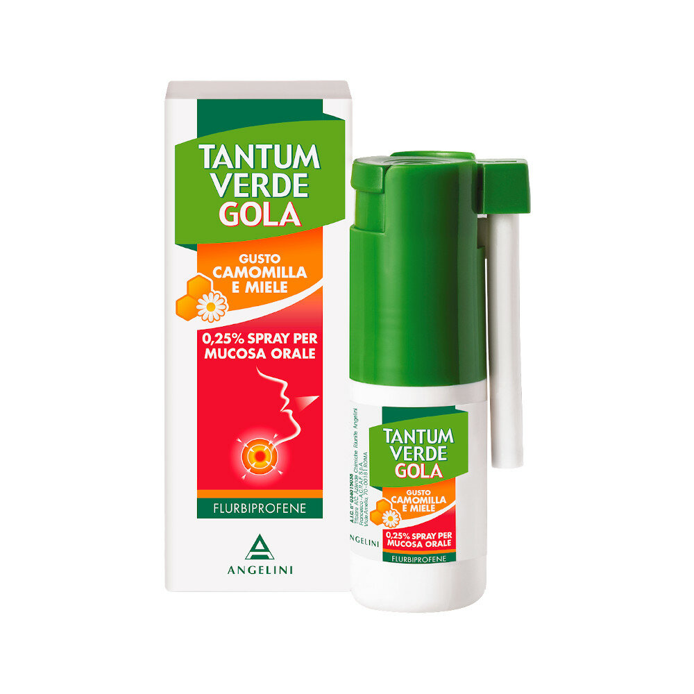 Tantum Verde Gola 0,25% spray per mucosa orale gusto camomilla e miele 15ml-2