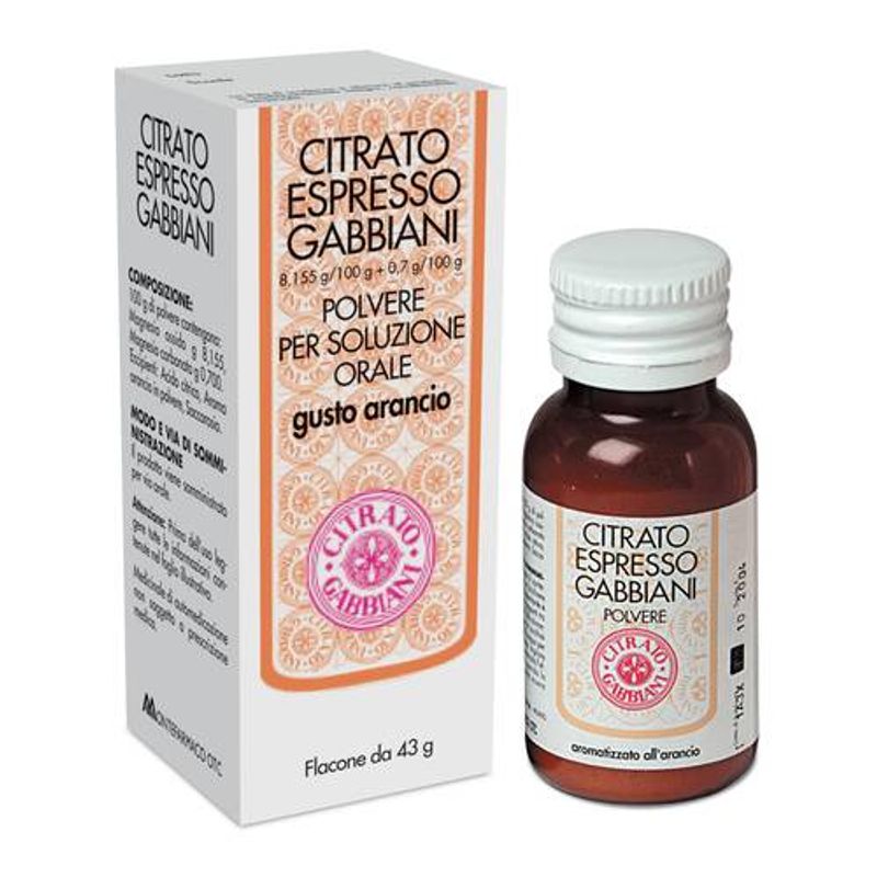 Citrato Espresso Gabbiani polvere per soluzione orale Gusto Arancia 43g-1