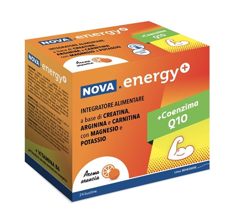 Nova Argentia Energy+ utile per la funzione muscolare 24 bustine Gusto Arancia-1