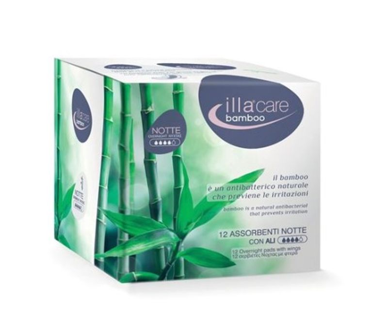 Illa Care Bamboo Notte 12 Assorbenti notte Con Ali-1