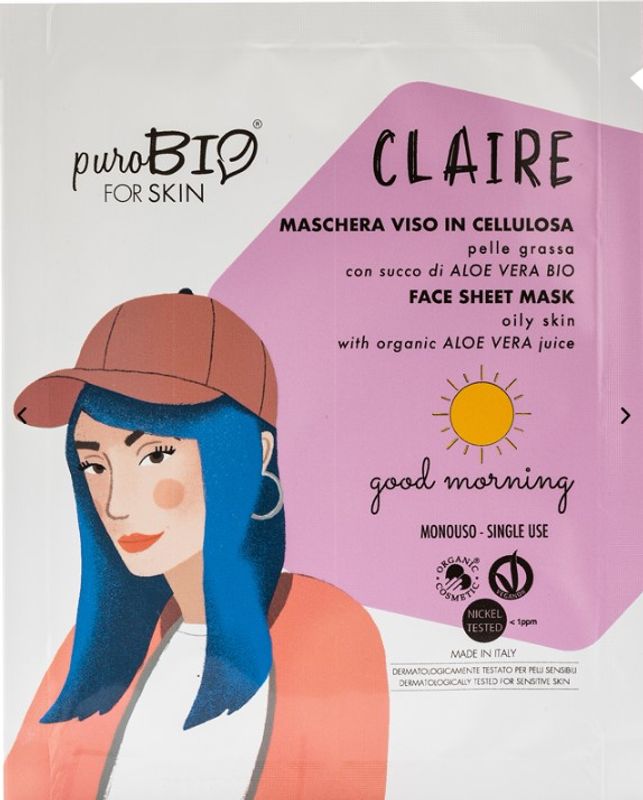 Purobio For Skin Claire Maschera Viso In Cellulosa Good Morning 1 Maschera Monouso-1