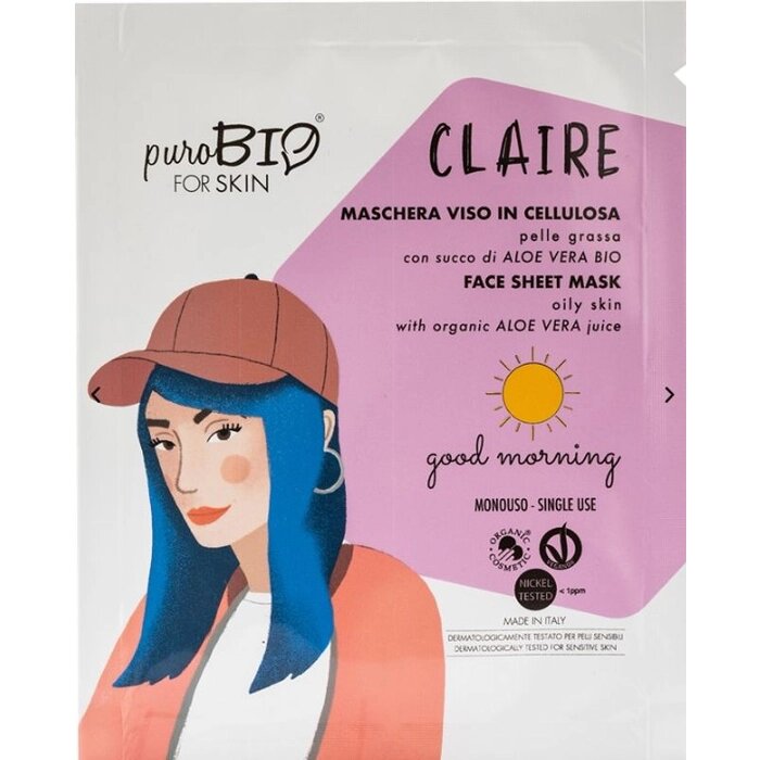 Purobio For Skin Claire Maschera Viso In Cellulosa Good Morning 1 Maschera Monouso-2