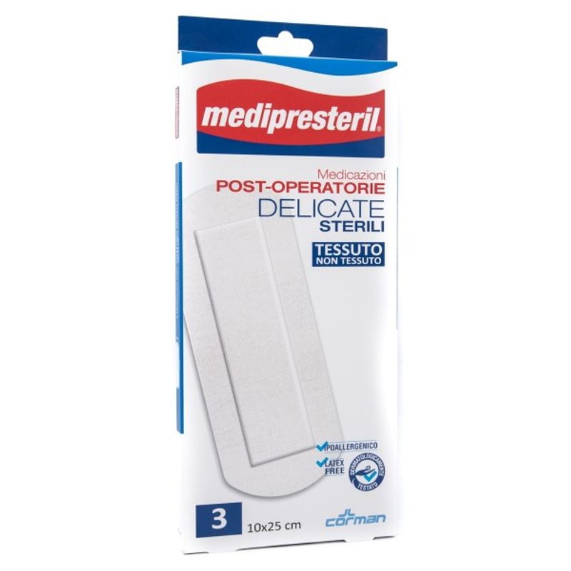 Medipresteril Medicazioni Post-Operatorie Delicate Sterili 10x25cm 3 pezzi-1