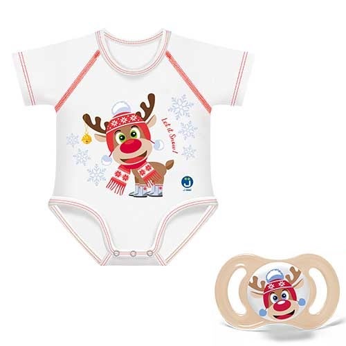 J Bimbi Baby Twin Set Renna Succhietto + Body Neonato Coordinati-1