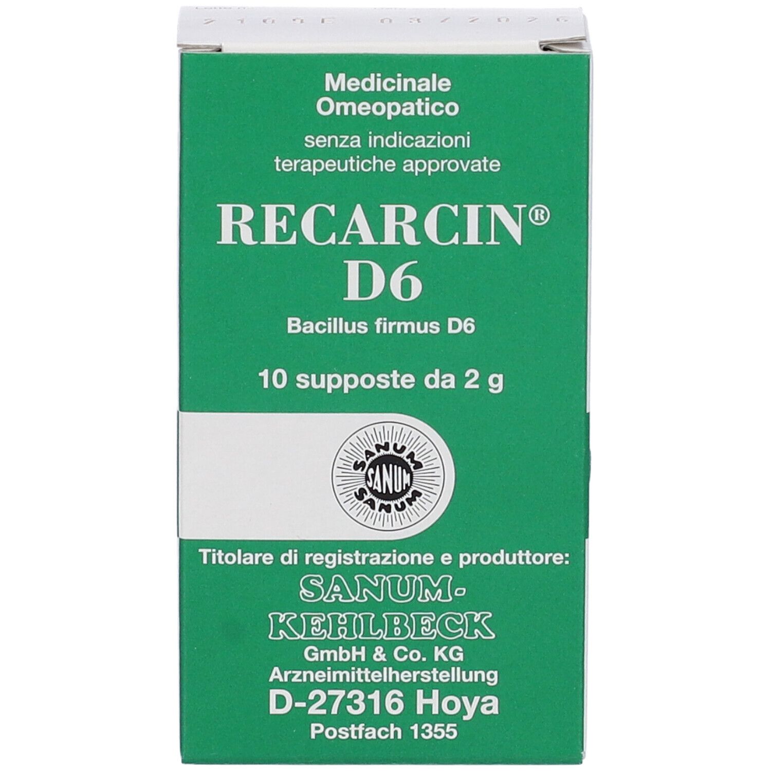 Sanum Recarcin D6 Supposte