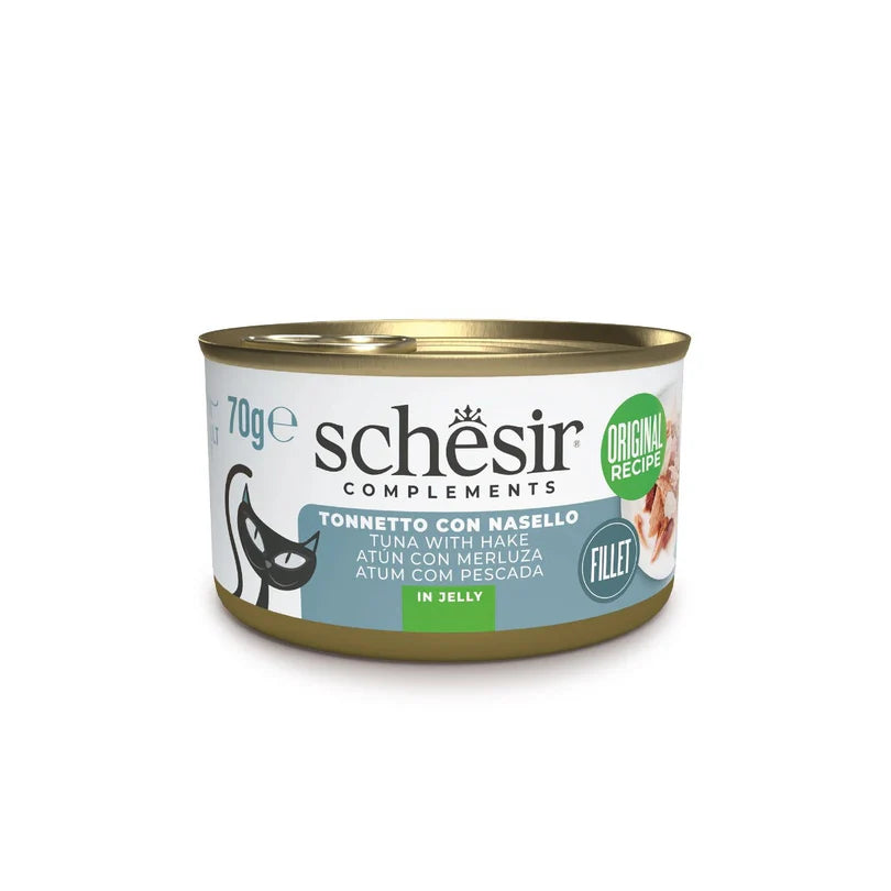 Schesir Cibo Umido Tonnetto Con Nasello In Gelatina Per Gatti Adulti Lattina 70g