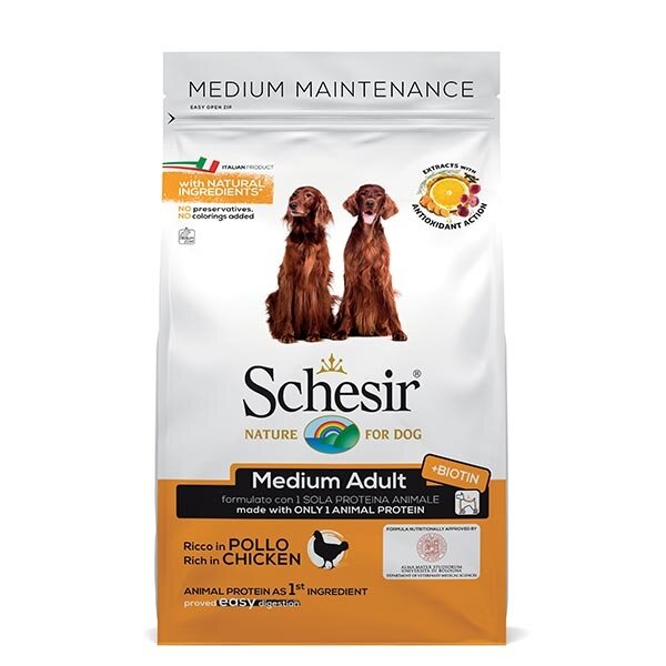 Schesir Ricco In Pollo Cibo Secco Cani Adulti Taglia Media Sacco 3 Kg-1