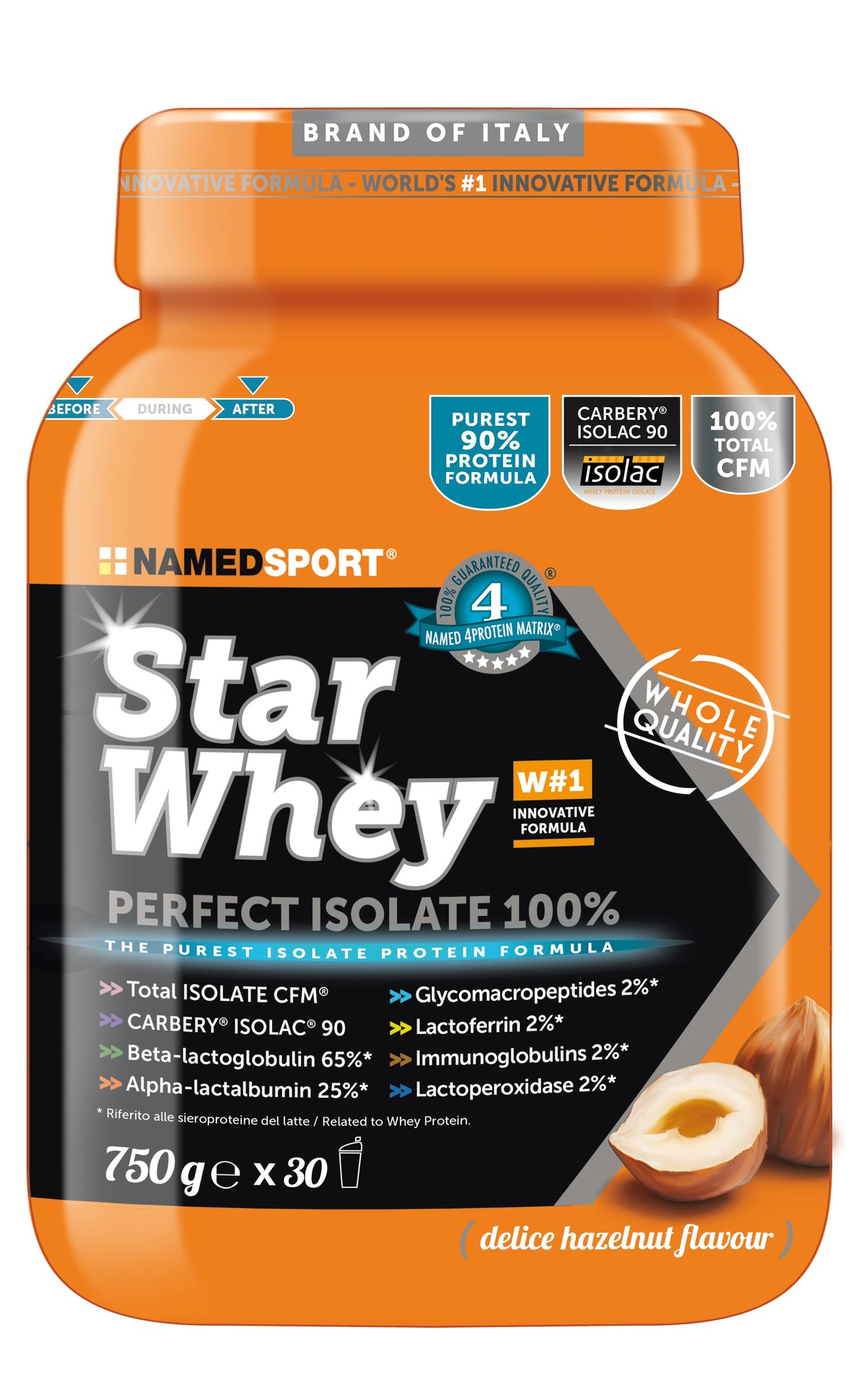 Named Sport Star Whey Perfect Isolate gusto Nocciola 750g-1