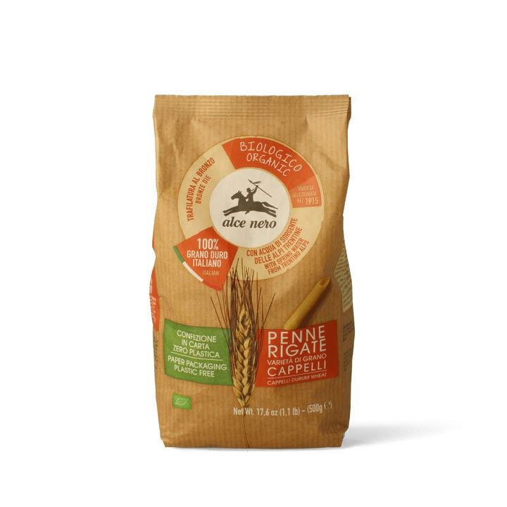 Alce Nero Penne Rigate di grano duro Senatore Cappelli biologiche 500g-2
