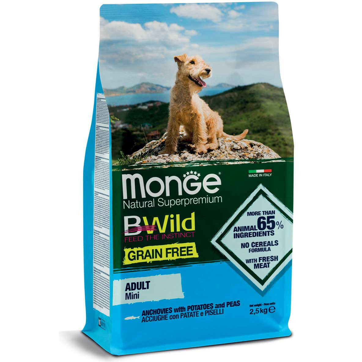 Monge Bwild Grain Free Mini Adult Acciughe 2.5kg-1