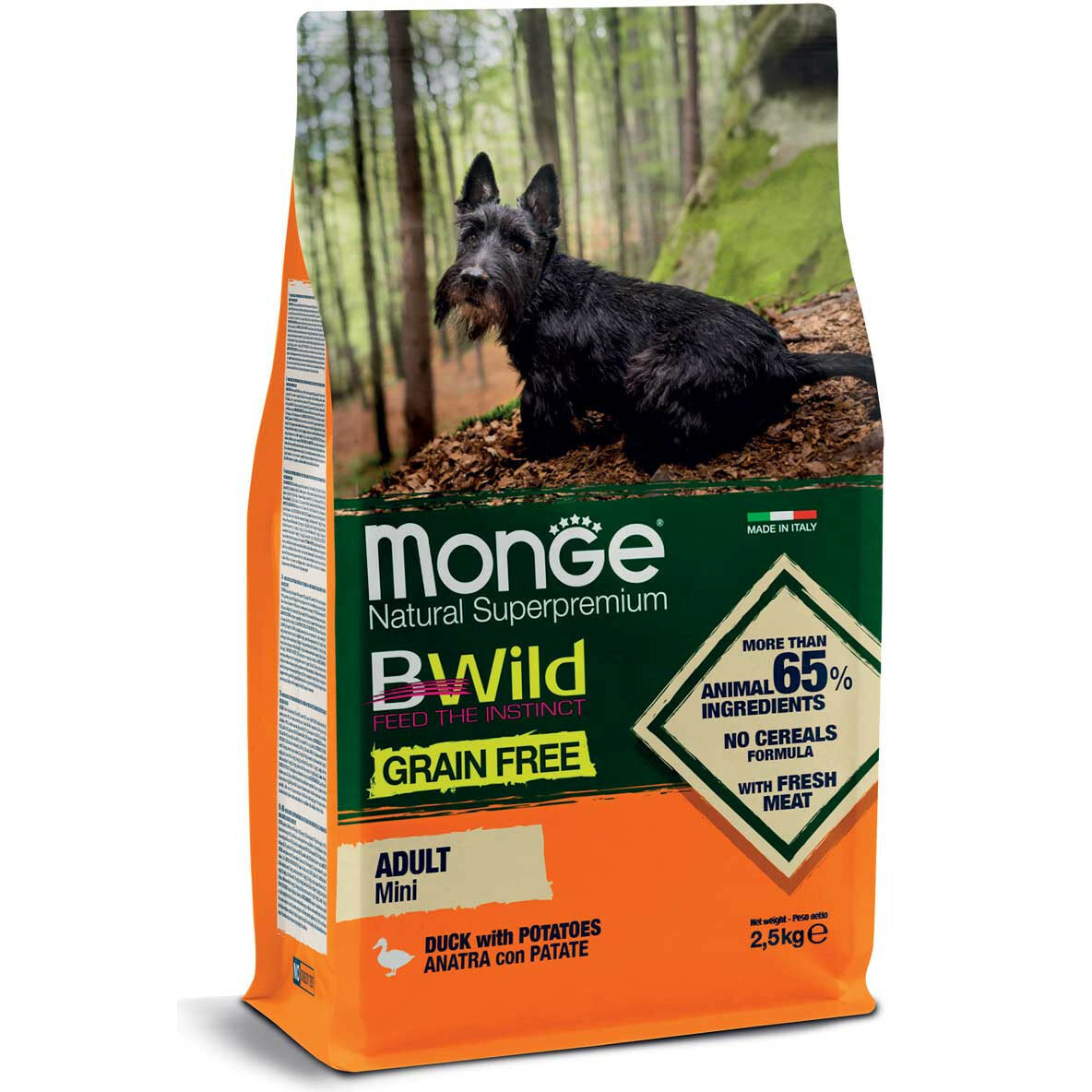 Monge B Wild Grain Free Anatra E Patate Cibo Secco Per Cani Adulti Taglia Piccola Sacco2,5 Kg-2