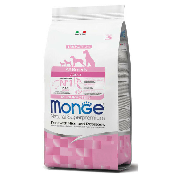 Monge Maiale Riso E Patate Cibo Secco Per Cani Adulti Sacco 2,5 Kg-2