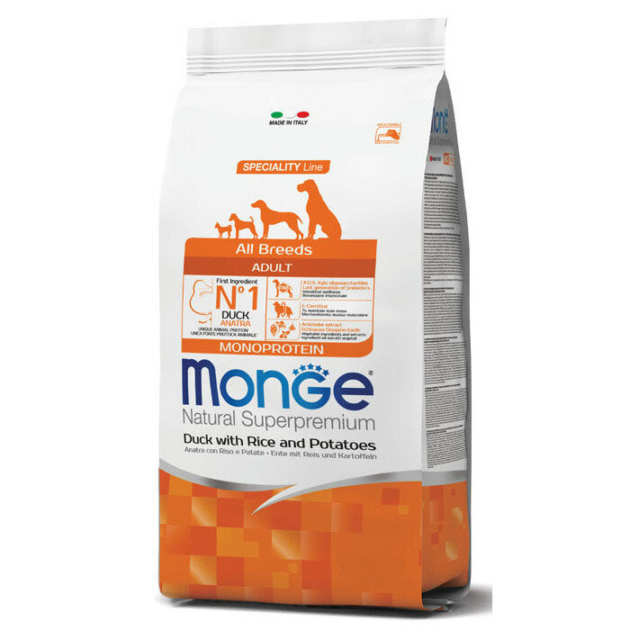 Monge Anatra Riso E Patate Cibo Secco Per Cani Adulti Sacco 2,5 Kg-2