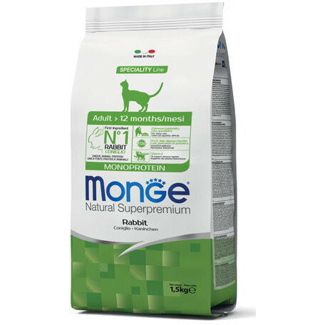 Monge Coniglio Monoprotein Cibo Secco Gatti Adulti Sacco 1,5 Kg-2