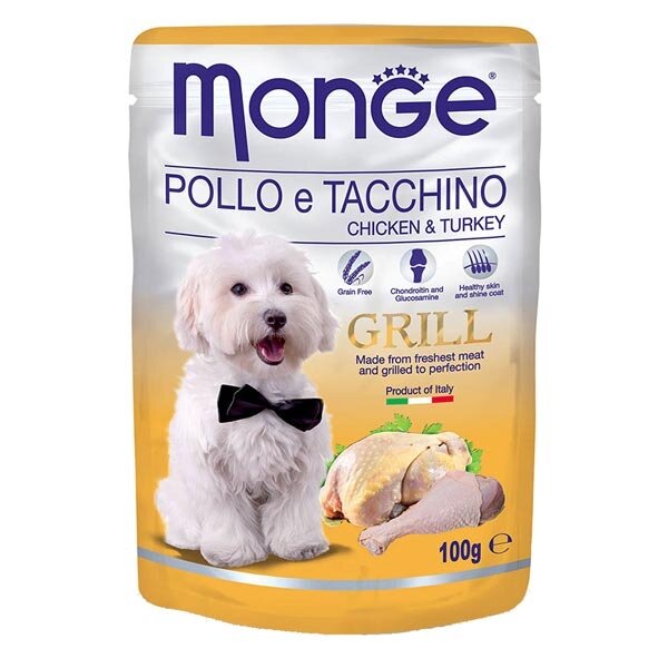 Monge Grill Pollo Tacchino Cibo Umido Per Cani Adulti 100g-2