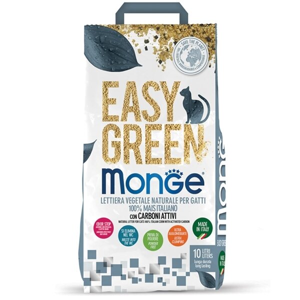 Monge Lettiera Easy Green 100% Mais con Carboni Attivi Per Gatti Sacco 10 Litri-2