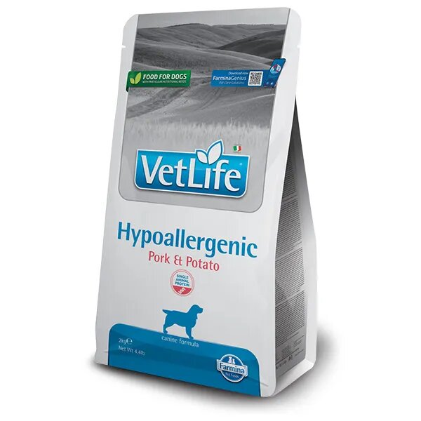 Farmina Vet Life Hypoallergenic Pork & Potato Cibo Secco Per Cani Sacco 2 Kg-1