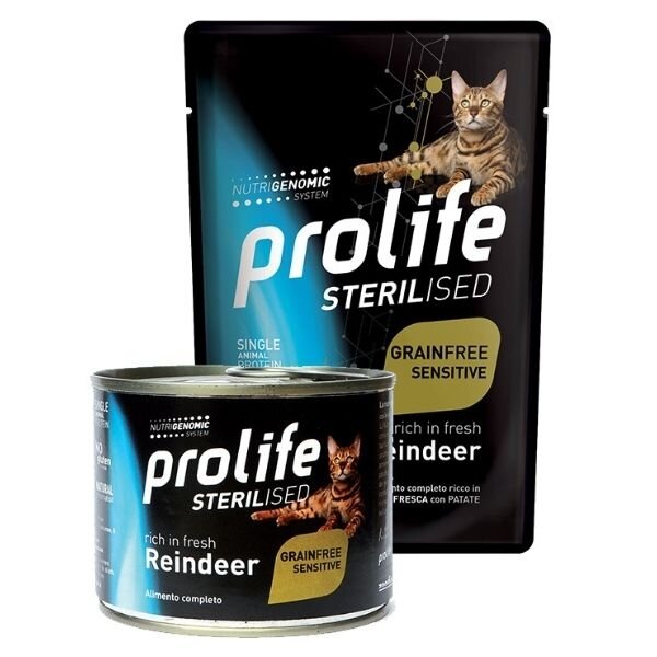 Prolife Sterilised Renna Fresca E Patate Cibo Umido Per Gatti Adulti Bustina 85g-1