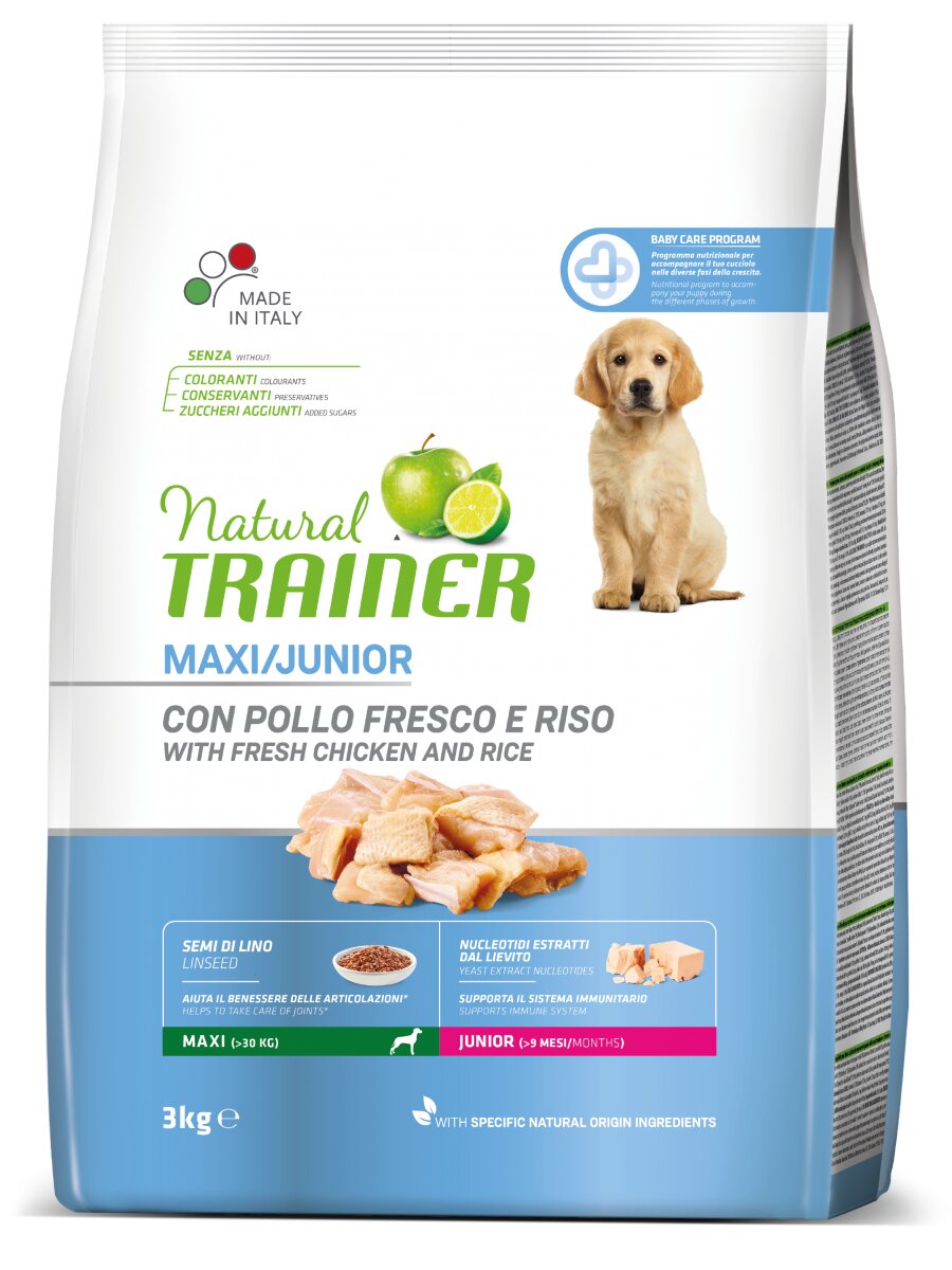 Natural Trainer Crocchette Pollo Fresco Per Cuccioli Taglia Grande <8Mesi Sacco 3kg-2