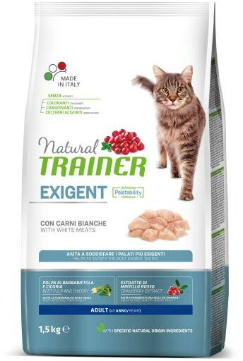 Natural Trainer Exigent Crocchette Con Carni Bianche Per Gatti Adulti Sacco 1,5kg-1
