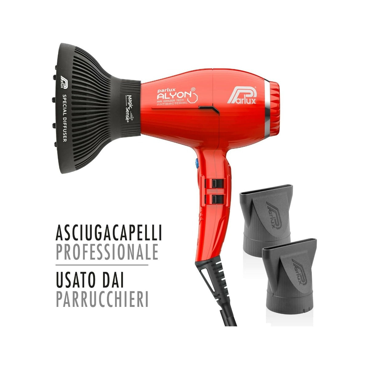 Parlux Asciugacapelli Professionale Alyon Rosso + Diffusore MagicSense-2
