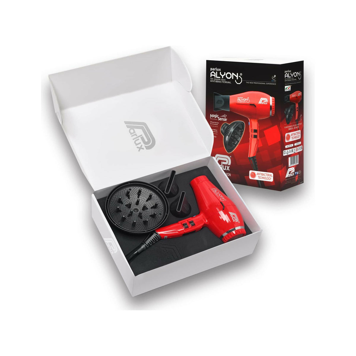 Parlux Asciugacapelli Professionale Alyon Rosso + Diffusore MagicSense-4