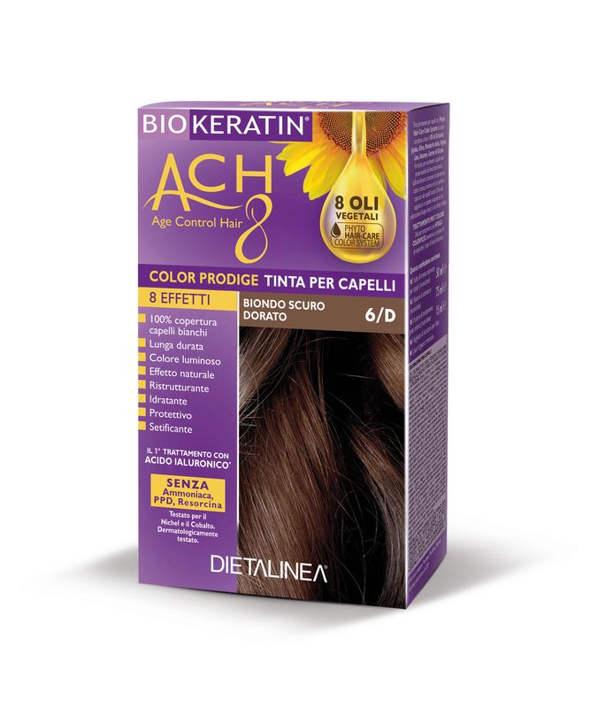 Dietalinea biokeratin ach8 tinta per capelli 6/d biondo scuro dorato-1