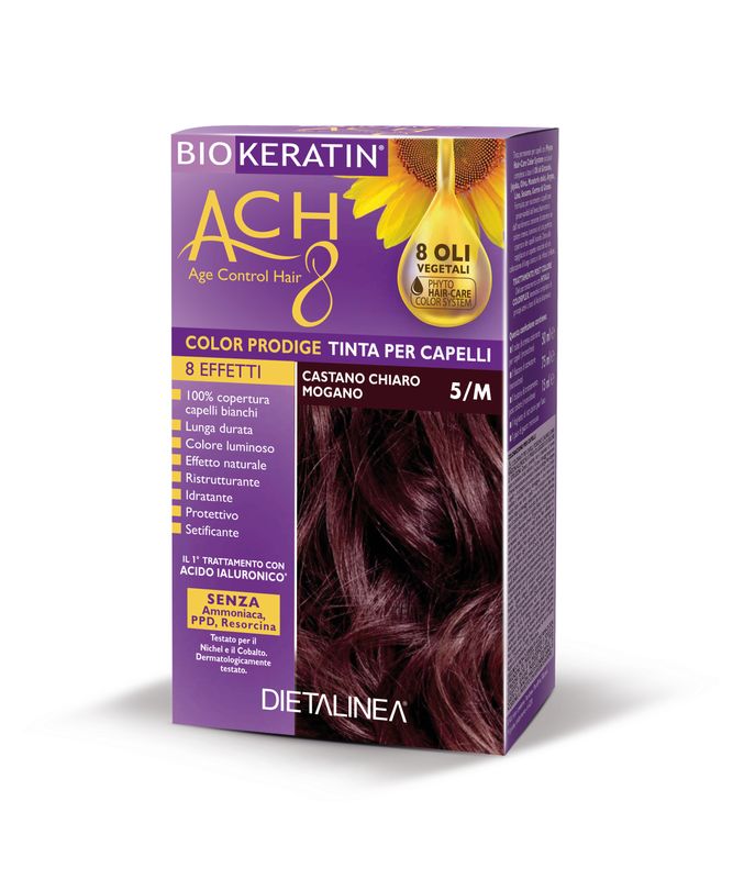 Dietalinea biokeratin ach8 tinta per capelli 5/m castano chiaro mogano-1