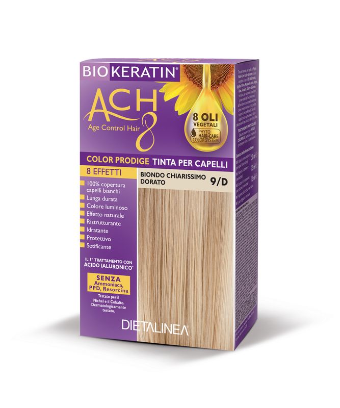 Dietalinea biokeratin ach8 tinta per capelli 9/d biondo chiarissimo dorato-1