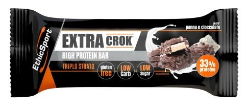EthicSport Extra Crok Barretta Croccante E Cremosa Panna E Cioccolato 50g-1