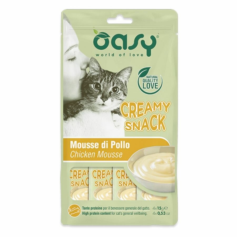Oasy Snack Cat Creamy Snack Pollo 4x15g-1