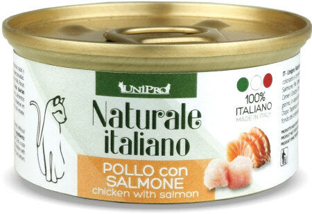 Unipro Naturale Italiano Cibo Umido Pollo Con Salmone Per Gatti Adulti Scatoletta 85g-2