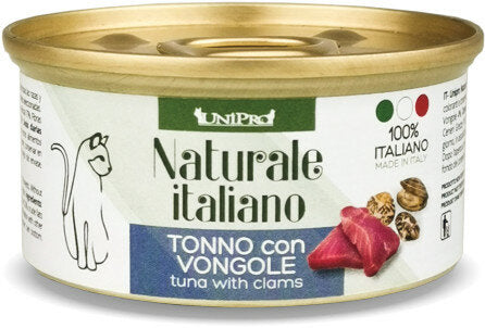 Unipro Naturale Italiano Cibo Umido Tonno Con Vongole Per Gatti Adulti Scatoletta 85g-2
