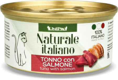 Unipro Naturale Italiano Cibo Umido Tonno Con Salmone Per Gatti Adulti Scatoletta 85g-2