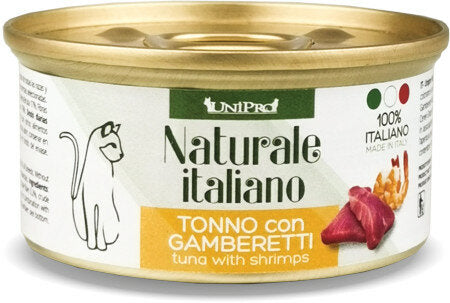 Unipro Naturale Italiano Cibo Umido Tonno Con Gamberetti Per Gatti Adulti Scatoletta 85g-2