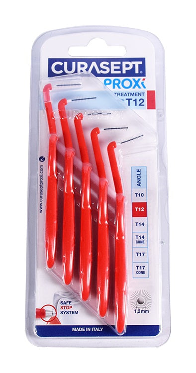 Curasept Proxi Treatment scovolino angolare T12 misura 1,2mm rosso 5 pezzi-0