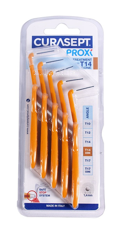 Curasept Proxi Treatment scovolino angolare T14 misura 1.4mm ocra 5 pezzi-0