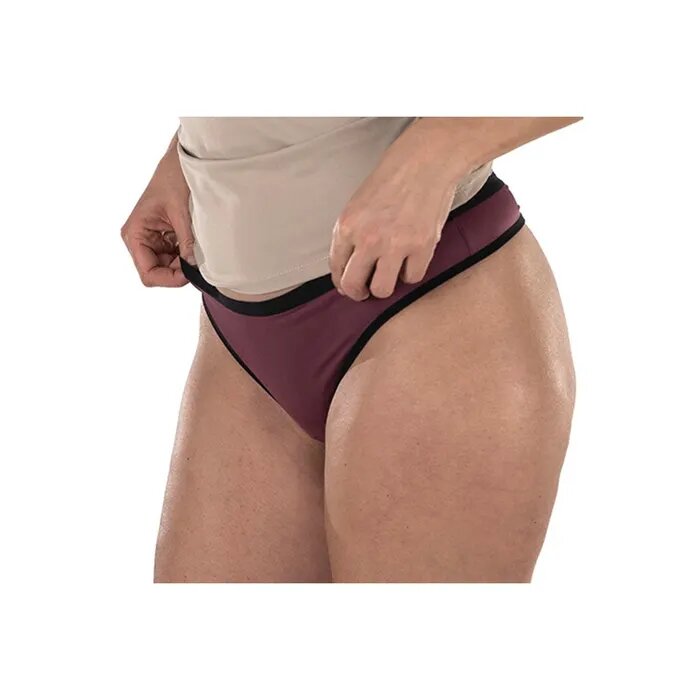 Fluyda Tanga Linea Basic Mutandina Assorbente Nero/Vinaccia Taglia M-8