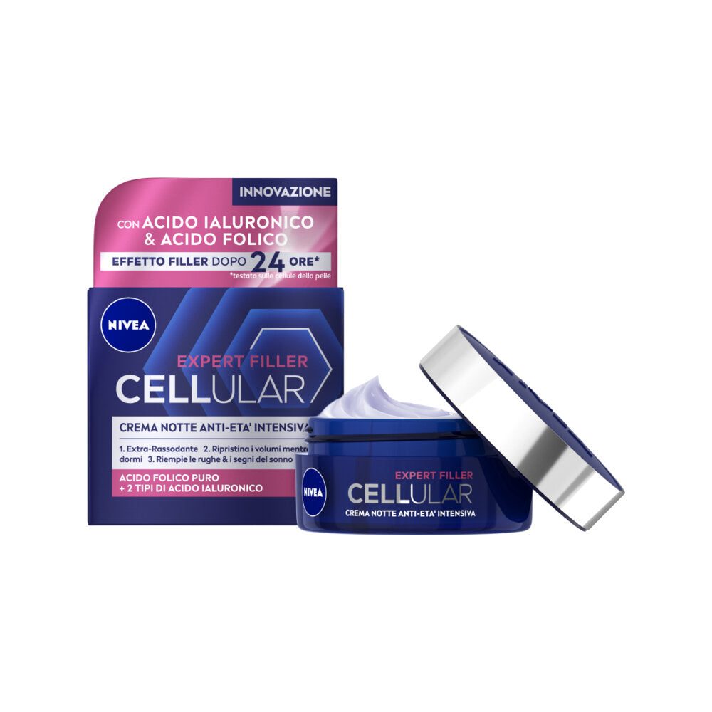 Nivea Cellular Expert Filler Crema Viso Notte Anti-età Intensiva Fp15 50ml Antirughe Rassodante-7