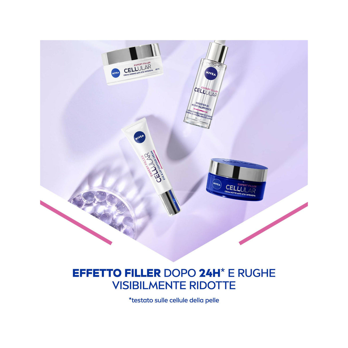 Nivea Cellular Expert Filler Contorno Occhi & Labbra Anti-età 15ml Crema Viso Occhi E Labbra-16