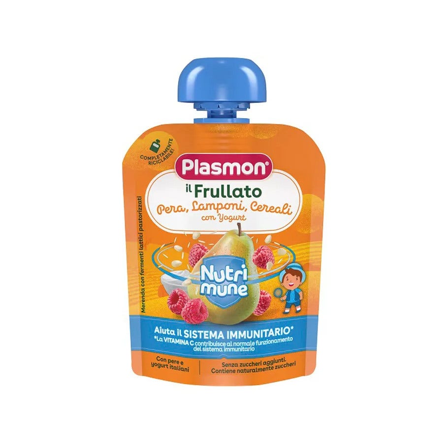 Plasmon Nutri-Mune Frullato Pera/Lampone/Cereali/Yogurt 85g-1