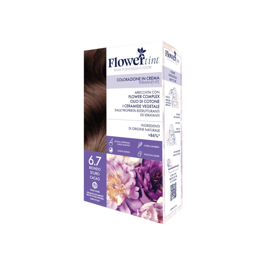 Flowertint Colorazione In Crema Permanente Colore 6,7 Biondo Scuro Cacao-1