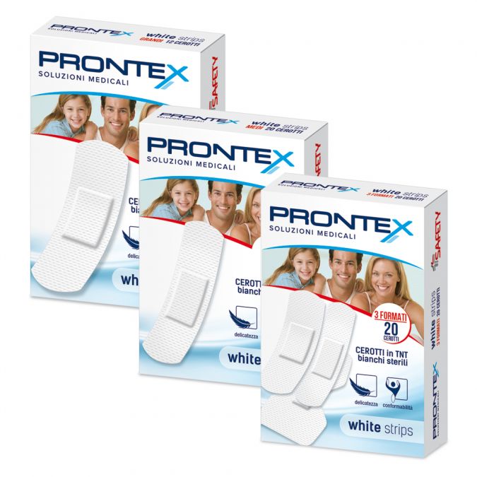 Prontex White strips 20 cerotti sterili 3 formati assortiti