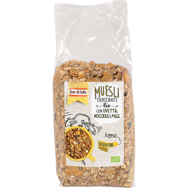 Fior di Loto Muesli Croccante con uvetta nocciole e mele BIO 750g-2