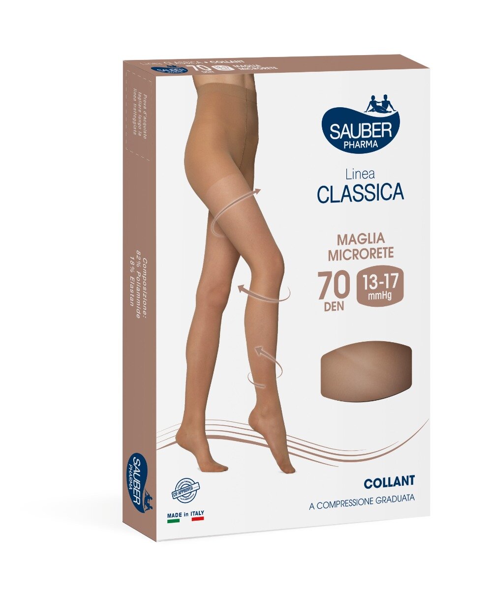 Sauber Collant 70 Denari Microrete Neutro Beige 3 Linea Classica-2